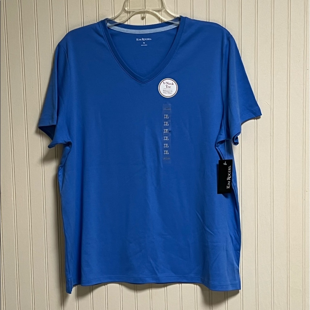 Kim Rogers Blue V-neck T-Shirt